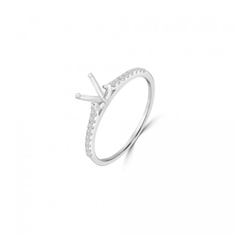 Solitaire Pavé Diamond Ring Mount