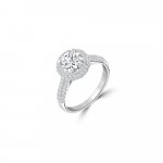 Round Halo Pavé Diamond Engagement Ring
