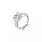 Square Halo Diamond Engagement Ring