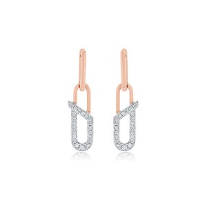 Diamond Paperclip Chain Drop Earrings