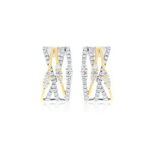 Diamond Criss Cross Earrings
