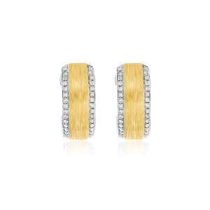 Diamond Satin Finished Huggie Earrings