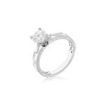 Double Row Ice Cube Diamond Engagement Ring