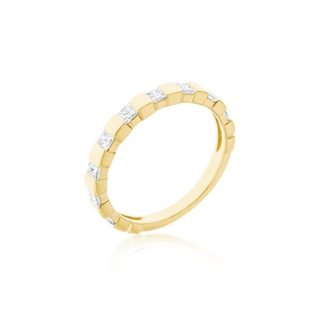 Ice Cube Princess-Cut Diamond Ring Band