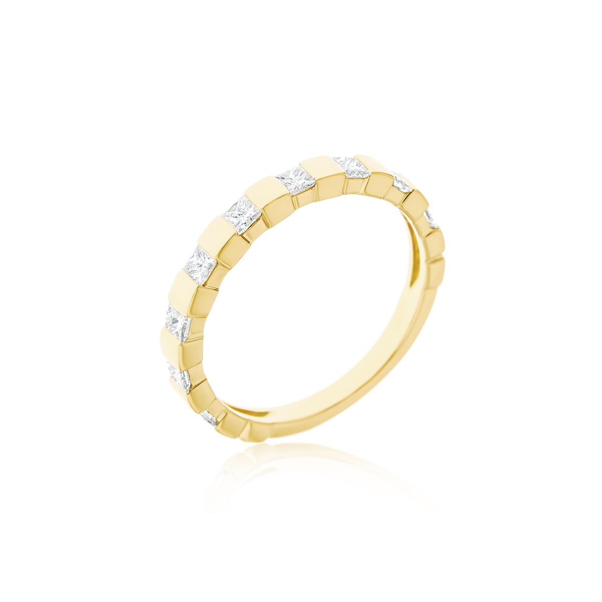 Ice Cube Princess-Cut Diamond Ring Band