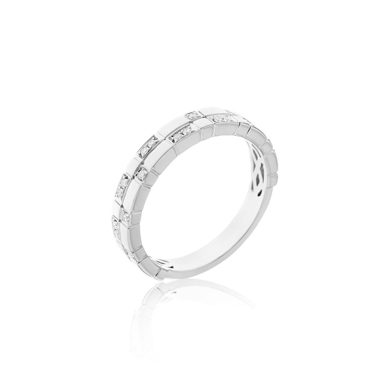 Double Row Ice Cube Diamond Ring Band