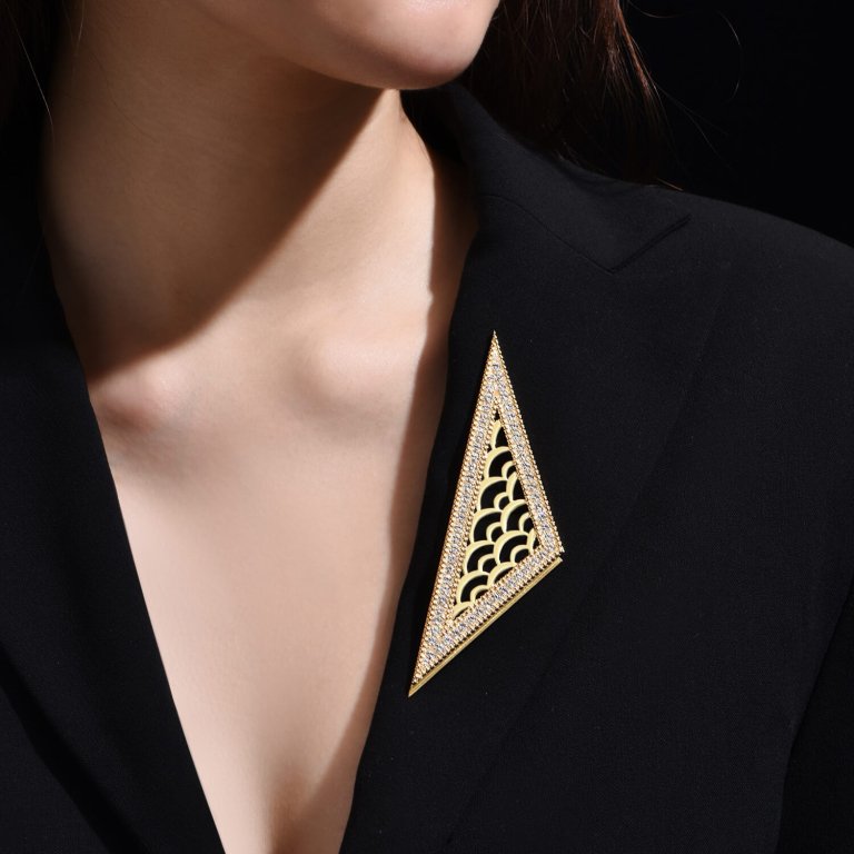 Geometric Sail Brooches-model-Splendid Voyage-Fine Jewellery Reimaged