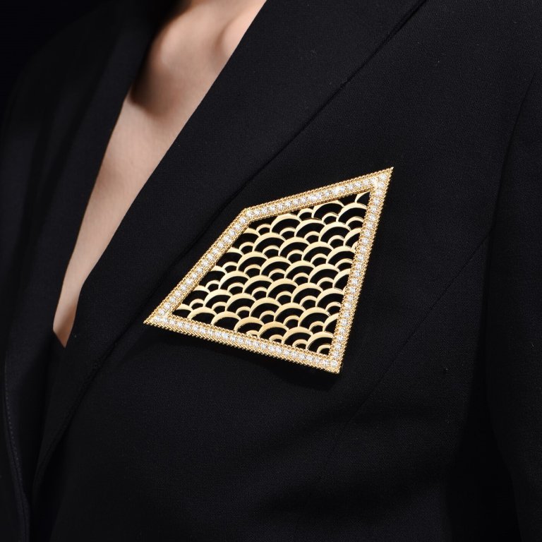 Geometric Sail Brooches-model-2-Splendid Voyage-Fine Jewellery Reimaged