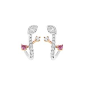 Pink Sapphire Marquise Diamond Earrings