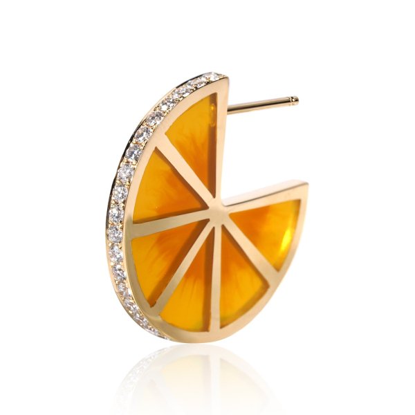 Enamel Diamond Earring