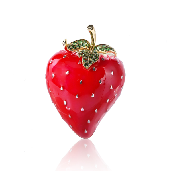 Enamel Strawberry Pendant