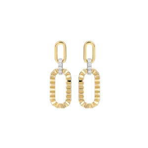 Diamond Grosgrain Ribbed Link Earrings