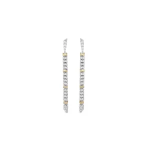 Diamond Gold Bar Drop Earrings