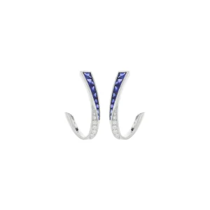 Special Cut Sapphire Diamond Curve Earrings