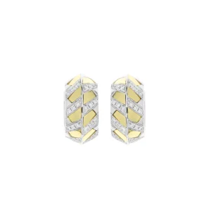Diamond Woven Huggie Earrings