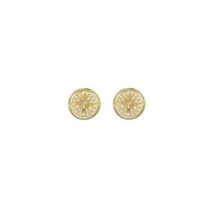 Diamond Button Stud Earrings