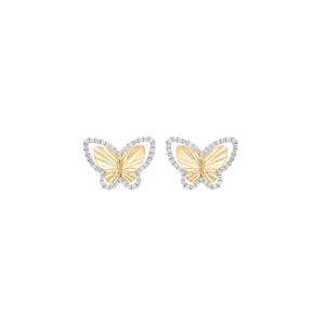 Diamond Diamond-Cut Butterfly Stud Earrings