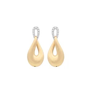 Diamond Twist Link Drop Earrings