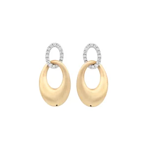 Diamond Oval Link Drop Earrings