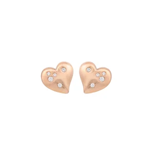 Diamond Heart Stud Earrings
