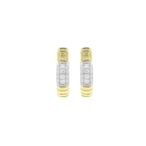 Diamond Ribbed Huggie Earrings (S)