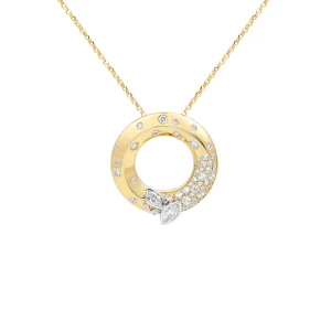 Sprinkle of Diamonds Open Circle Pendant with Chain