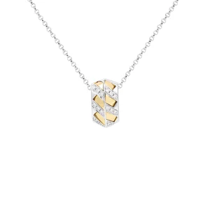 Diamond Woven Barrel Pendant with Chain