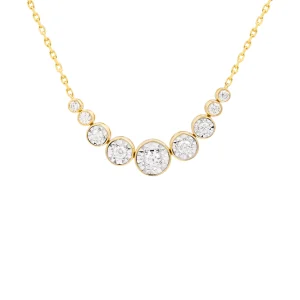 Miracle Set Diamond Curve Pendant with Chain