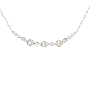 Miracle Set Pear Cut Diamond Curve Pendant with Chain