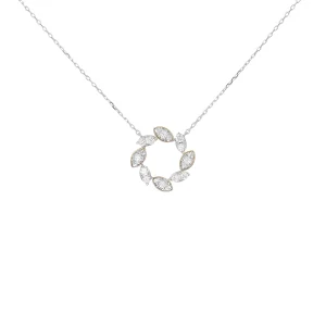 Miracle Set Marquise Cut Diamond Eternity Pendant with Chain