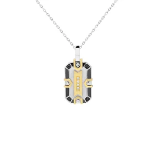 Black and White Diamond Pendant with Chain
