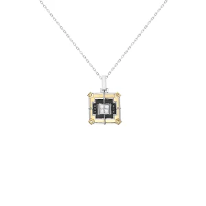 Black and White Diamond Pendant with Chain