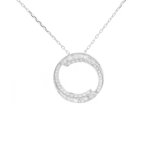 Special Cut Diamond Open Circle Pendant with Chain