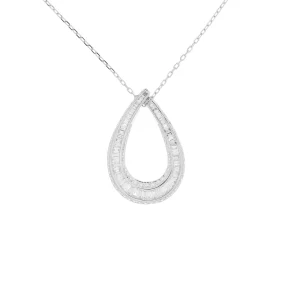 Special Cut Diamond Open Dewdrop Pendant with Chain