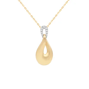 Diamond Twist Link Drop Pendant with Chain