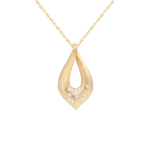 Diamond Dewdrop Pendant with Chain