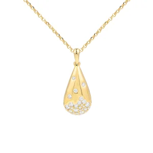 Diamond Teardrop Pendant with Chain (S)