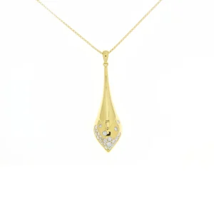 Diamond Drop Shaped Pendant with Chain