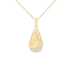 Diamond Teardrop Pendant with Chain (L)