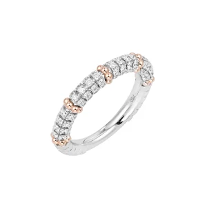 Diamond Gold Beaded Ring