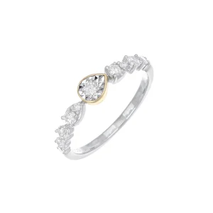 Miracle Set Pear Cut Diamond Ring
