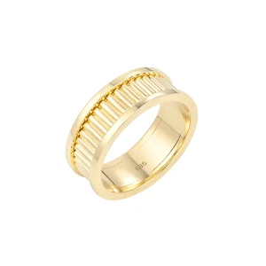 Plain Gold Fluted Men Ring