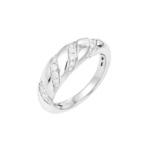 Diamond Twisted Spiral Ring