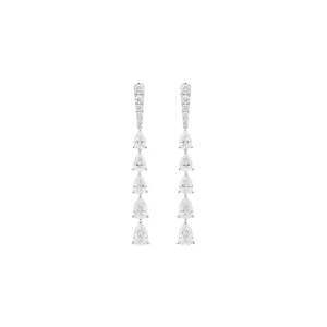 Pear Shaped Diamond Drop Earrings
