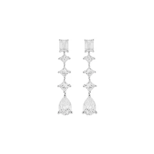 Fancy Shaped Diamond Drop Earrings