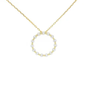 Diamond Special Setting Open Circle Pendant with Chain
