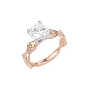 Diamond Geometric Engagement Ring