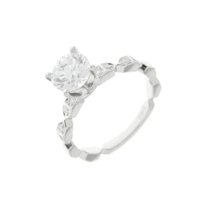 Diamond Polygon Block Engagement Ring