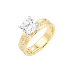 Diamond Wide Band Engagement Ring