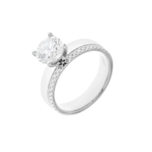 Diamond Wide Band Engagement Ring